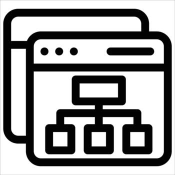 web relación red icono vector