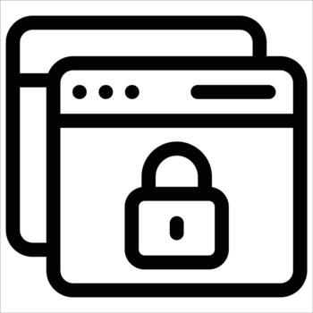 navegador bloquear web seguridad icono vector