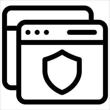 navegador proteger web seguridad icono vector