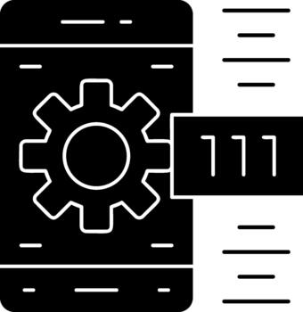 glifo icono binario código binario código digital informática programación idioma icono vector