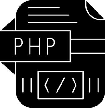 Glyph Icon Php PHP Server Side Scripting Language Format Icon vector