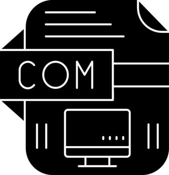 Glyph Icon Com COM Executable Command Program System Format Icon vector