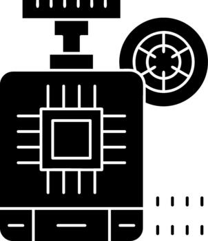 Glyph Icon Microcontroller Embedded Microcontroller Intelligent Hardware Processing Unit Icon vector