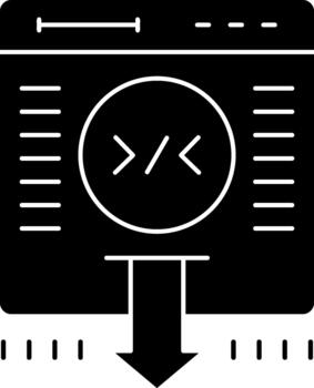 glifo icono codificación limpiar codificación software desarrollo programación flujo de trabajo icono vector