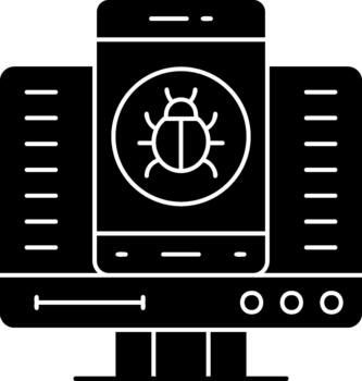 Glyph Icon Bug Software Bug Detection Debugging Development Process Icon vector