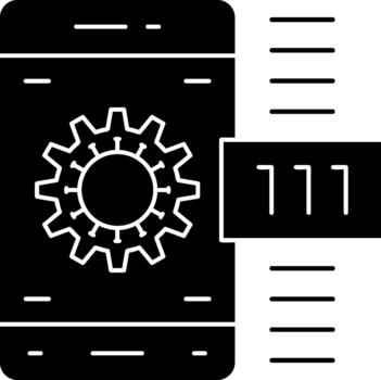 Glyph Icon Binary Code Binary Code Computer Data Representation Symbol Icon vector