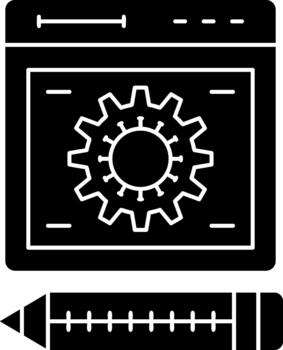glifo icono navegador sensible navegador monitor ventana icono vector