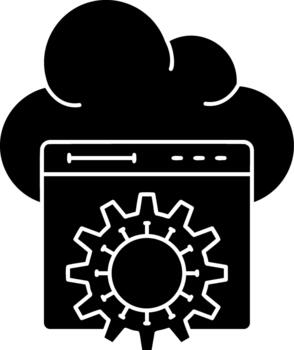 New Glyph Icon Cloud Computing Cloud Based Computing Platform Icon vector