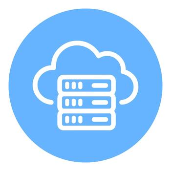 Cloud computing server icon with data storage concept vector
