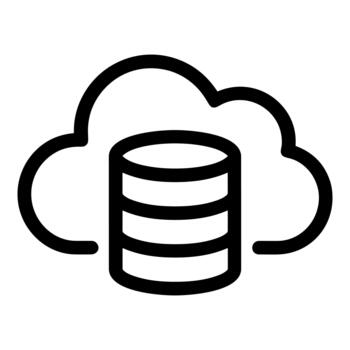 Cloud database icon data storage and cloud computing symbol vector