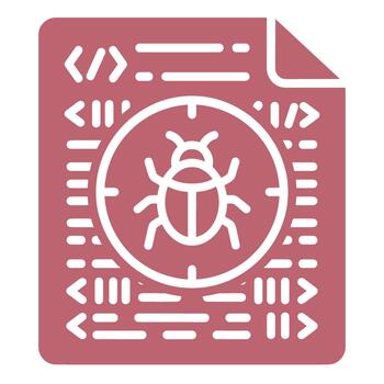 Software Bug Detection Icon on Code Document Grunge Background vector