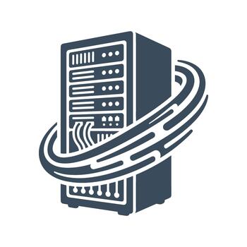 Server Rack Technology Network Data Center Cloud Computing Icon vector