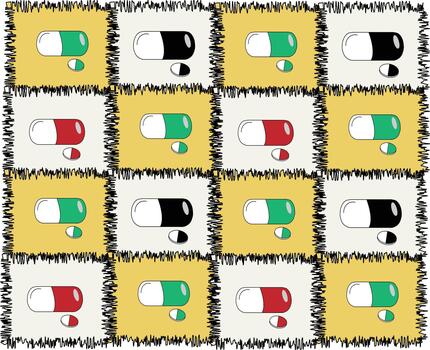 Pill pattern set vector