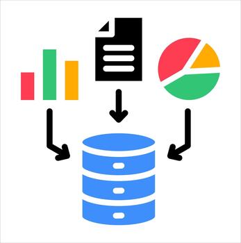 Centralized Data Integration Database Icon vector