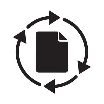 Refresh document file loading icon for software operations with document interface software computer vector
