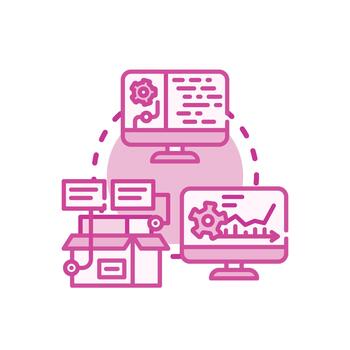 Optimizing operational. efficiency with data integration set dashboard vector