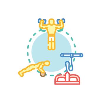 Exertion level training program progress. variants concept vector