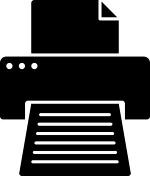 printer solid icon vector