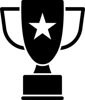 trophy solid icon vector