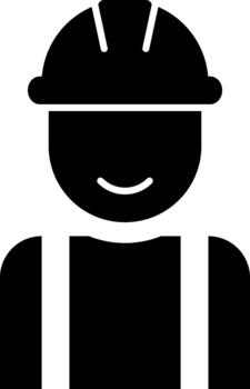 construcción trabajador sólido icono vector