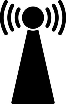 radio tower solid icon vector
