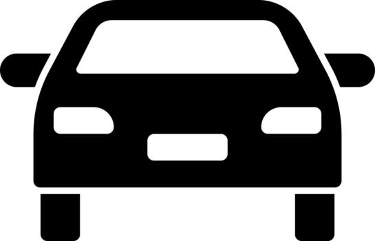 car front view solid icon vector