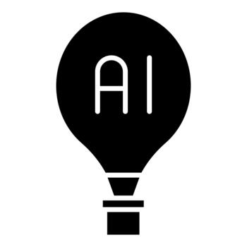artificial inteligencia idea bulbo sólido icono vector