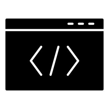 ai código navegador sólido icono vector