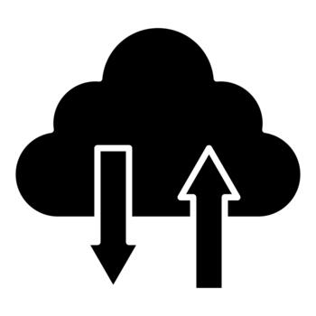 AI Cloud Data Transfer Solid Icon vector