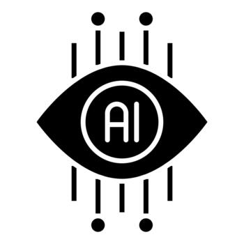 artificial inteligencia visión sólido icono vector