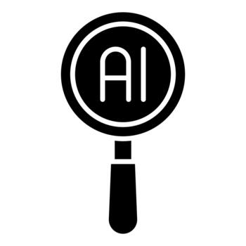 artificial inteligencia buscar sólido icono vector