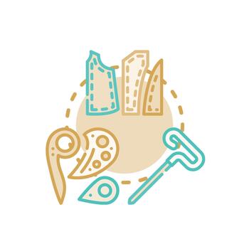 Creating. electronic components forms material patterns icon vector