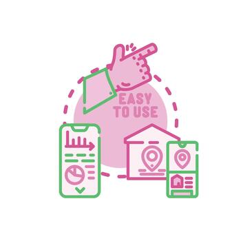 Mobile app. navigation interface developing user experience concepts vector