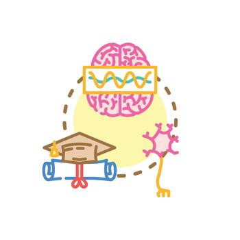 Intellectual study process concept finding knowledge variants solutions. vector