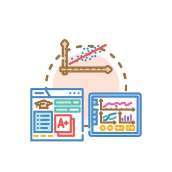 Artificial intelligence study data dashboard concept vector