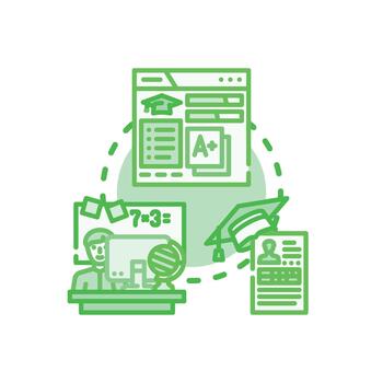 Customizing student dashboard interface for learning platform vector
