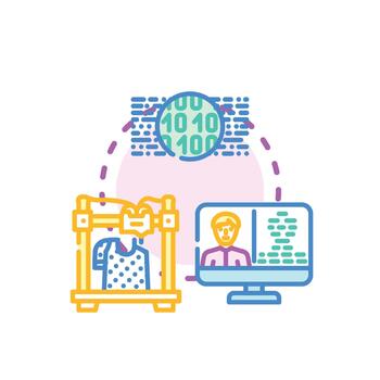 Technology binary pattern programming and engineering concept vector