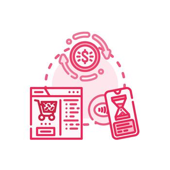 Web based payment processing system concept icon vector