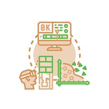 datos representación concepto, visualización, y creativo proceso desarrollando vector