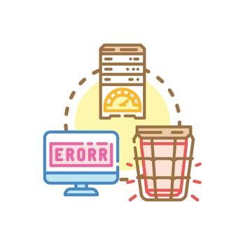 computadora sistema error alerta frecuencia problema concepto vector