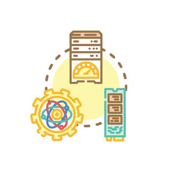 Computer hardware performance. specs data concepts management vector