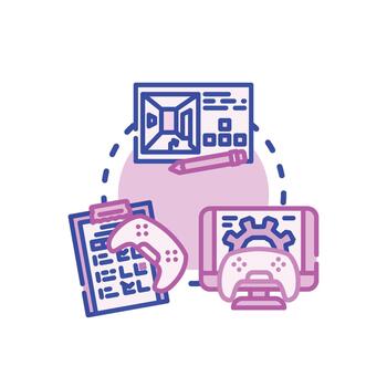 Programmer ide illustration concept developing software vector