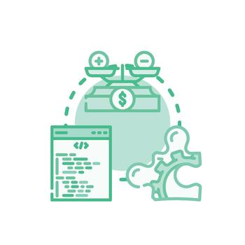Open source software badge programming concept vector
