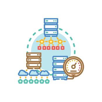 Multi access edge computing concept. processing pack data at network edge vector