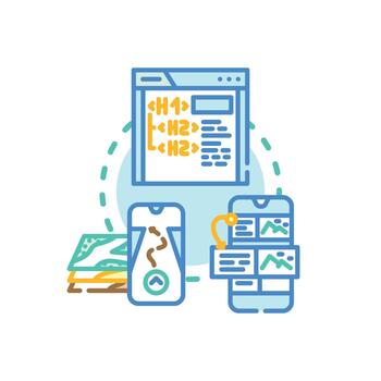 Website header navigation. multipack structuring web content vector