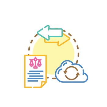 Digital file transfer, data sharing, cloud computing, network security vector