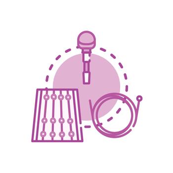 Learning and playing multiple string instruments music concept vector