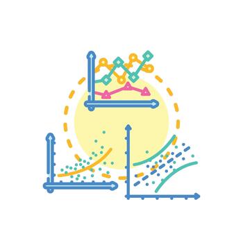 Data regression analysis concept visualizing statistical modeling vector