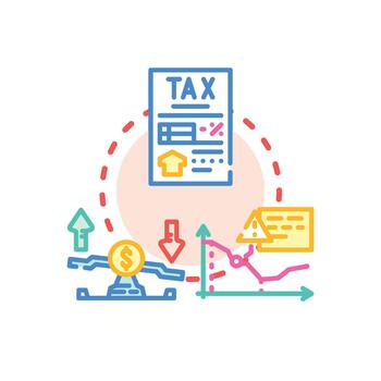 Annual expense decrease saving money planning budget vector