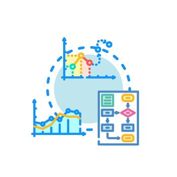 Real time insights flow processing data analysis vector
